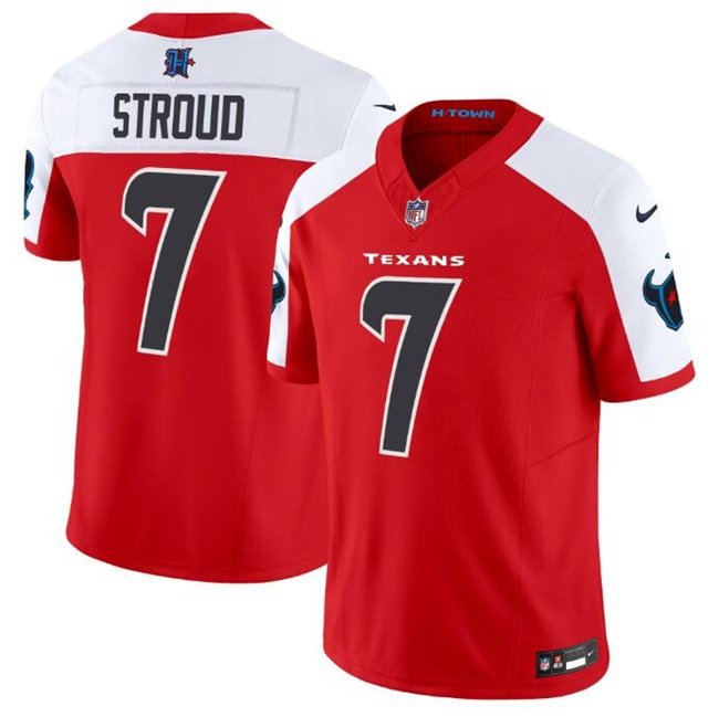 Men's Houston Texans #7 C.J. Stroud RedWhite 2024 F.U.S.E. Vapor Limited Football Stitched Jersey