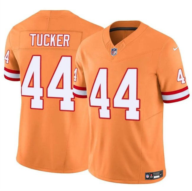 All Sizes Tampa Bay Buccaneers #44 Sean Tucker Orange F.U.S.E. Throwback Limited Jersey