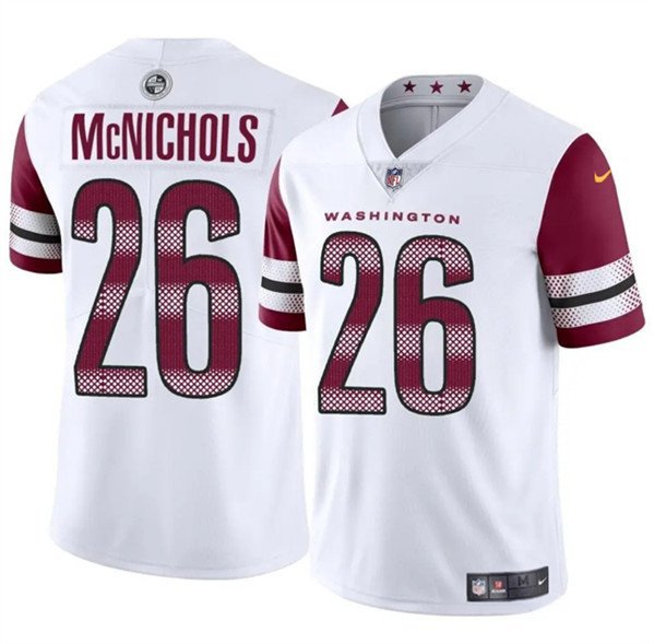 Men's Washington Commanders #26 Jeremy McNichols White 2024 Vapor Limited Football Jersey