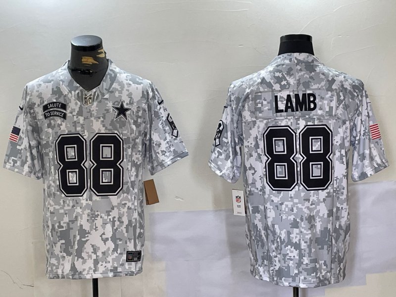 Men's Cowboys #88 CeeDee Lamb Arctic Camo 2024 F.U.S.E. Salute to Service Jersey