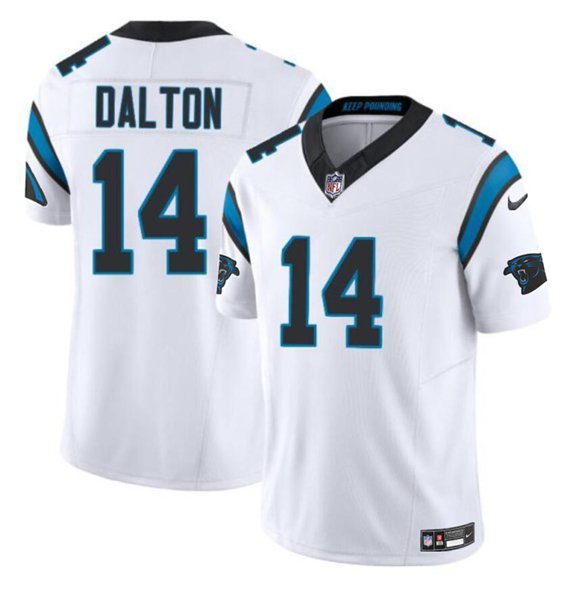 Men's Carolina Panthers #14 Andy Dalton White 2024 F.U.S.E. Vapor Limited Football Stitched Jersey