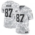 Men's Kansas City Chiefs #87 Travis Kelce Arctic Camo 2024 F.U.S.E. Salute to Service Jersey