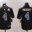 Men's Dallas Cowboys Dak Prescott Black Throwback With 1960 Patch Jersey