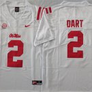Mens Ole Miss Rebels #2 Jaxson Dart White Red F.U.S.E. Limited Football Game Jersey