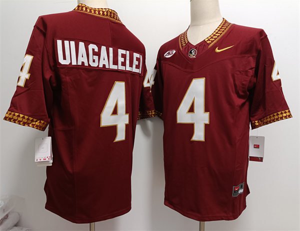Men's Florida State Seminoles #4 DJ Uiagalelei 2024 F.U.S.E. Limited Garnet College Football jersey