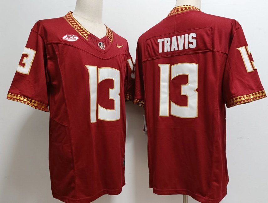 Men's Florida State Seminoles Jordan Travis Red College Football F.U.S.E. Jersey