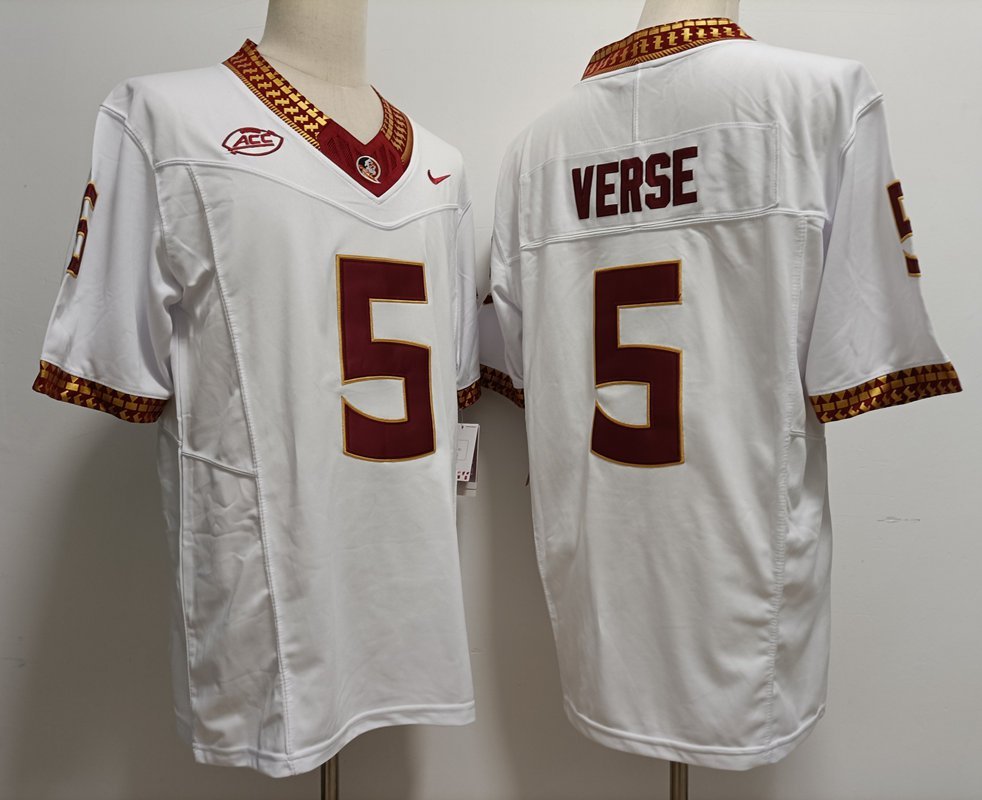Men's Florida State Seminoles Jared Verse White College Football F.U.S.E. Jersey