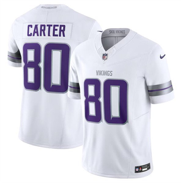 Men's Minnesota Vikings Cris Carter White F.U.S.E. Winter Warrior Jersey