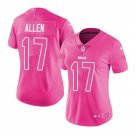 Women's #17 Josh Allen Buffalo Bills Color Rush Limited Pink Jersey