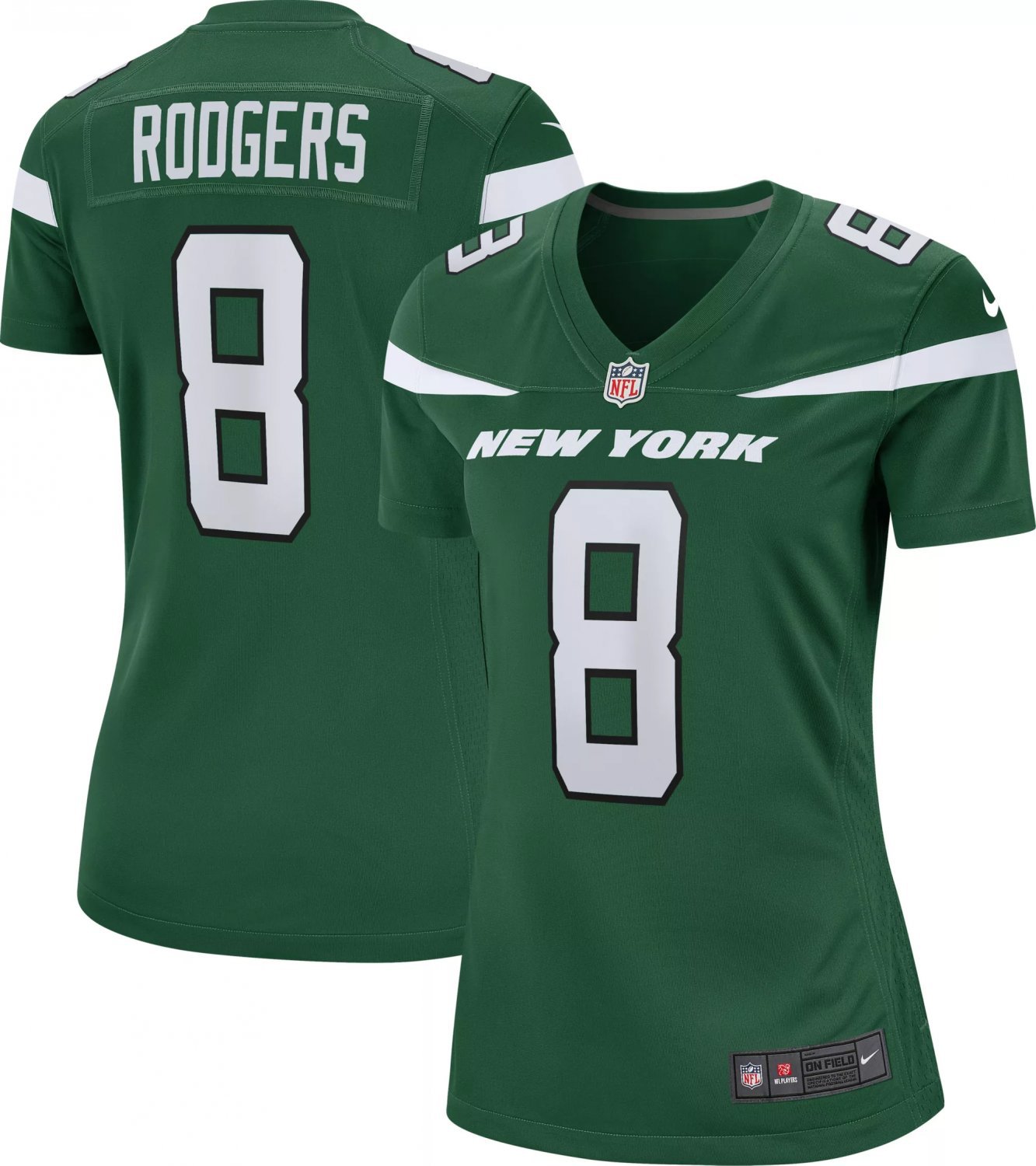 Women's #8 Aaron Rodgers New York Jets Green Game Jersey