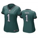 Women's #1 Jalen Hurts Philadelphia Eagles Green Game Jersey