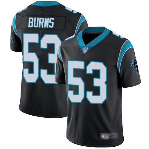 Men & Youth #53 Brian Burns Carolina Panthers Color Rush Vapor Limited Black Jersey