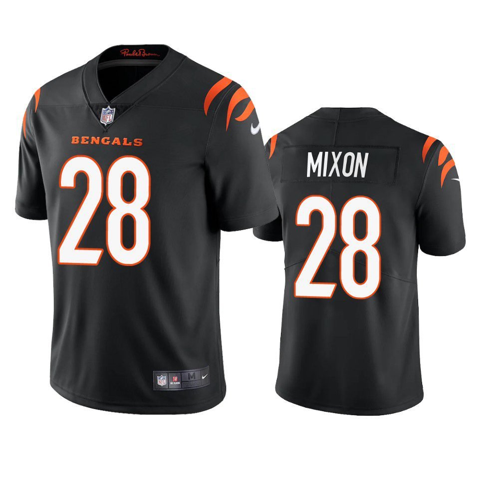 Men & Youth #28 Joe Mixon Cincinnati Bengals Color Rush Vapor Limited Black Jersey