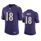 Men & Youth #18 Roquan Smith Baltimore Ravens Game Purple Jersey