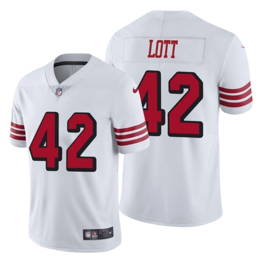Men & Youth #42 Ronnie Lott San Francisco 49ers Color Rush Vapor Limited White Jersey
