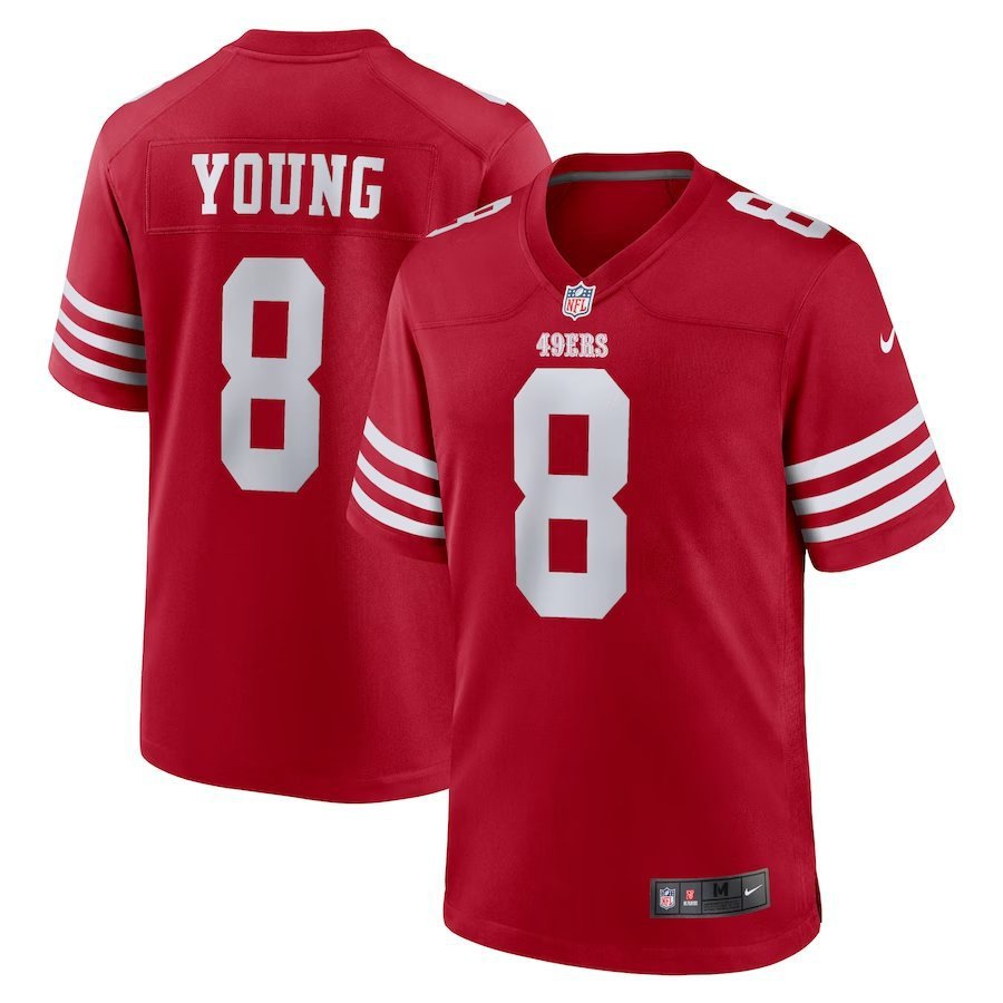 Men & Youth #8 Steve Young San Francisco 49ers Red Game Jersey