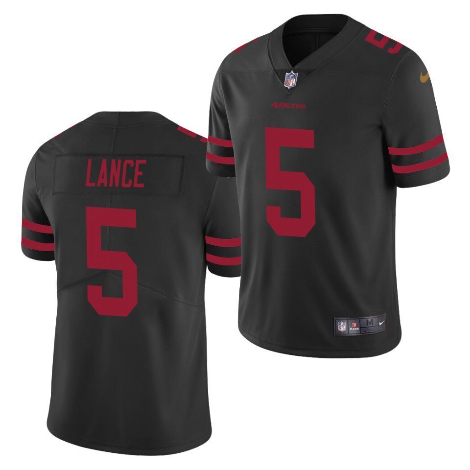 Men & Youth #5 Trey Lance San Francisco 49ers Color Rush Limited Black Jersey