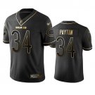 Men & Youth #34 Walter Payton Chicago Bears Black Golden Edition Jersey