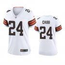Women's #24 Nick Chubb Cleveland Browns White Jersey