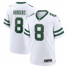 Men & Youth #8 Aaron RodgersNew York Jets Legacy White Jersey