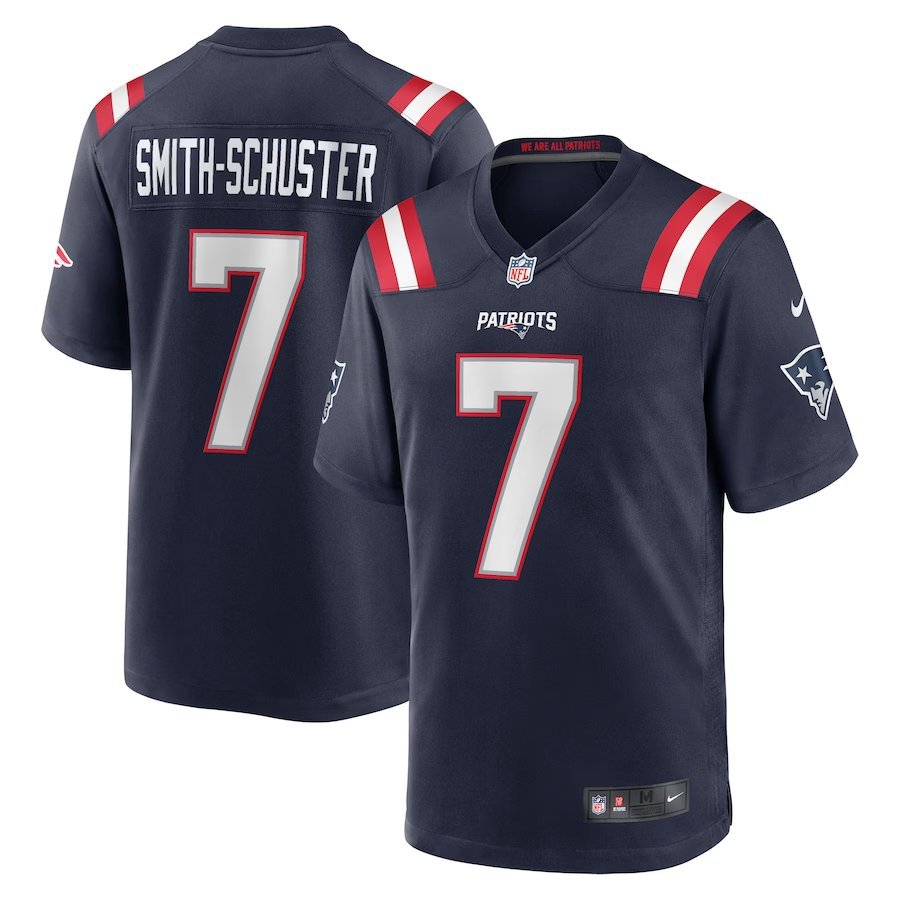 Men & Youth #7 JuJu Smith-Schuster New England Patriots Navy Blue Jersey