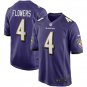 Men & Youth #4 Zay Flowers Baltimore Ravens Stitched Purple Game Jersey