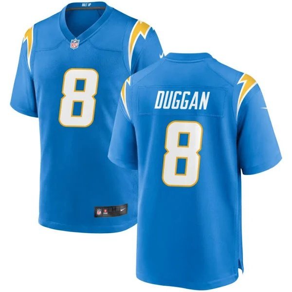 Men & Youth #8 Max Duggan Los Angeles Chargers Power Blue Game Jersey