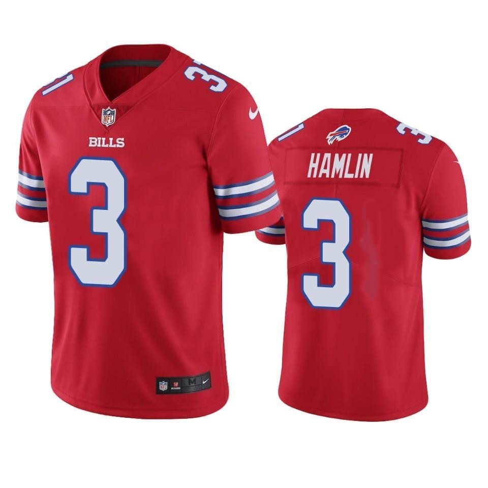 Men & Youth #3 Damar Hamlin Buffalo Bills Color Rush Limited Red Jersey