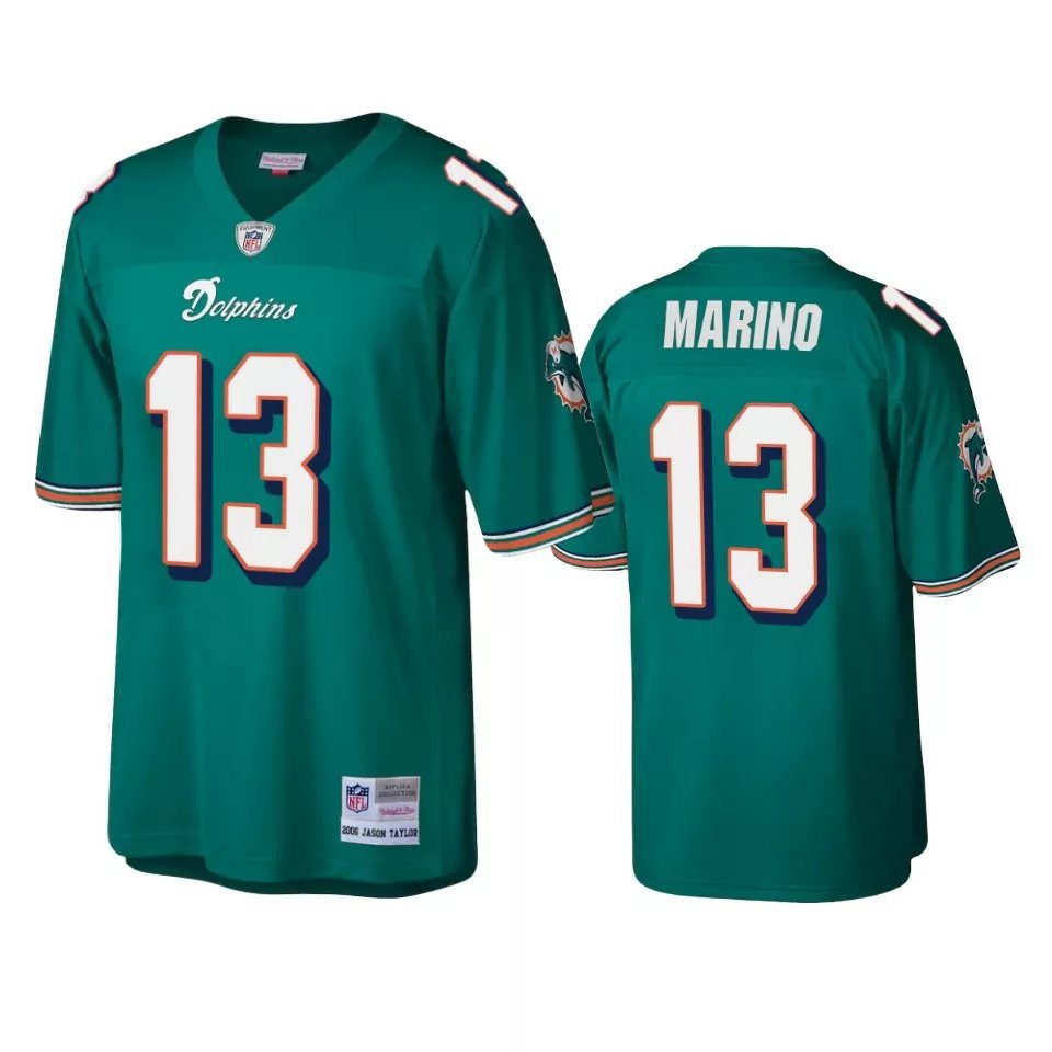 Men's #13 Dan Marino Miami Dolphins 2006 Aqua Legacy Replica Retired Player Jersey