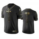 Men & Youth #1 Justin Fields Chicago Bears Black Golden Edition Jersey