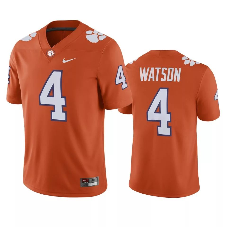 Men & Youth #4 Deshaun Watson Clemson Tigers Orange College Football Jersey