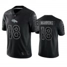 Men & Youth #18 Peyton Manning Denver Broncos Black Reflective Limited Jersey