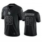 Men & Youth #18 Justin Jefferson Minnesota Vikings Black Reflective Limited Jersey