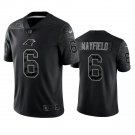 Men & Youth #6 Baker Mayfield Carolina Panthers Black Reflective Color Rush Limited Jersey