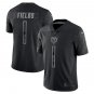 Men & Youth #1 Justin Fields Chicago RFLCTV Color Rush Limited Black Jersey