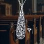 Flower Celtic Teardrop Urn Necklace Sterling Silver