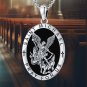 925 Sterling Silver Saint Michael Protection Necklace | St Michael Medal Pendant