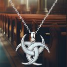 Odin Triple Horn Opal Necklace – Norse Viking Celtic Knot Jewelry