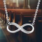 Infinity Pendant Necklace for Women, 925 Sterling Silver Love Heart Necklace Fin