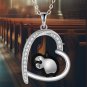Heart-Shaped Sterling Silver Penguin Necklace - Perfect Gift for Penguin Lovers