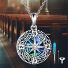 Elegant 925 Sterling Silver Compass Urn Necklace - Memorial Keepsake Jewelry Elegant 925 Sterling Silver Compass Urn Necklace - Memorial Keepsake Jewelry
