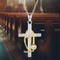 Sterling Silver Stethoscope Cross Necklace - Nurse Doctor Grad