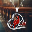 Elegant 925 Sterling Silver Red Cardinal Remembrance Necklace - Memorial Jewelry