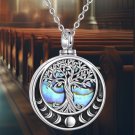Silver Celtic Knot Tree of Life Urn Necklace with Abalone Shell Silver Celtic Knot Tree of Life Urn Necklace with Abalone Shell