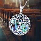 Tree of Life Necklace - 925 Sterling Silver Celtic Knot Pendant with Abalone She Tree of Life Necklace - 925 Sterling Silver Celtic Knot Pendant with Abalone She