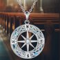 Elegant Sterling Silver Celtic Knot Compass Necklace - Perfect Gift for Birthday