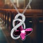 Butterfly Infinity Necklace Elegant Sterling Silver Jewelry for Women