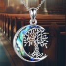 Sterling Silver Tree of Life Moon Necklace - Abalone Shell Urn Pendant for Ashes Sterling Silver Tree of Life Moon Necklace - Abalone Shell Urn Pendant for Ashes
