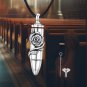 Sterling Silver Rose Bullet Urn Necklace for Ashes - Elegant Memorial Jewelry