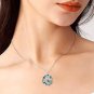Sterling Silver Sea Turtle Urn Necklace for Ashes with Blue Crystal